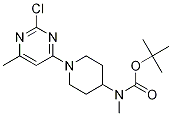 [1-(2-Chloro-6-methyl-pyrimidin-4-yl)-piperidin-4-ylmethyl]-carbamic acid tert-butyl ester structure