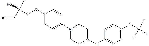 (R)-2-methyl-3-(4-{4-[4-(trifluoromethoxy)phenoxy]piperidin-1-yl}phenoxy)propane-1,2-diol Structure
