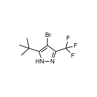 4-溴-5-叔丁基-3-三氟甲基-1H-吡唑结构式