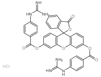 fluorescein di-p-guanidinobenzoate hydrochloride structure