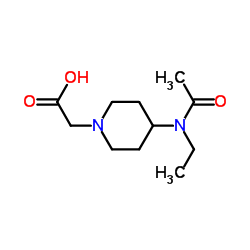 {4-[Acetyl(ethyl)amino]-1-piperidinyl}acetic acid结构式