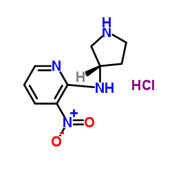 3-nitro-N-[(3S)-pyrrolidin-3-yl]pyridin-2-amine;hydrochloride结构式