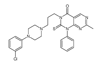 8-[3-[4-(3-chlorophenyl)piperazin-1-yl]propyl]-3-methyl-10-phenyl-9-su lfanylidene-2,4,8,10-tetrazabicyclo[4.4.0]deca-1,3,5-trien-7-one Structure