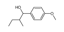 1-hydroxy-2-methyl-1-(4-methoxy-phenyl)-butane结构式