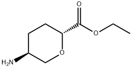反式-5-氨基-四氢-吡喃-2-羧酸乙酯结构式