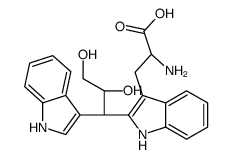 (2S)-2-amino-3-[2-[2,3-dihydroxy-1-(1H-indol-3-yl)propyl]-1H-indol-3-yl]propanoic acid结构式