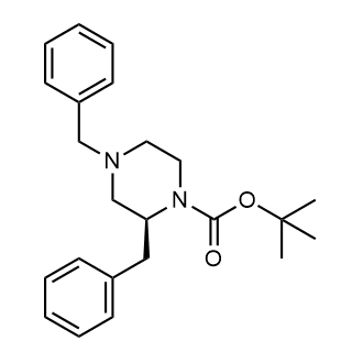 (S)-tert-butyl 2,4-dibenzylpiperazine-1-carboxylate Structure