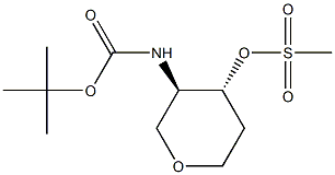 (3R,4R)-3-((tert-butoxycarbonyl)amino)tetrahydro-2H-pyran-4-yl methanesulfonate Structure