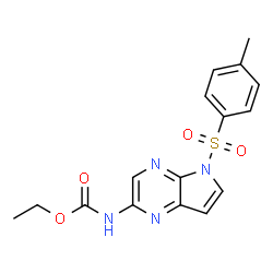 Carbamic acid,N-[5-[(4-methylphenyl)sulfonyl]-5H-pyrrolo[2,3-b]pyrazin-2-yl]-,ethyl este Structure
