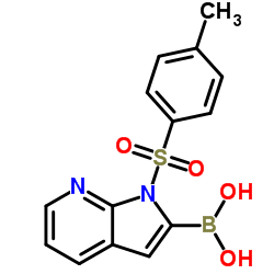 (1-甲苯磺酰基-1H-吡咯并[2,3-b]吡啶-2-基)硼酸结构式