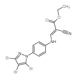ETHYL 2-CYANO-3-[4-(3,4,5-TRIBROMO-1H-PYRAZOL-1-YL)ANILINO]ACRYLATE Structure