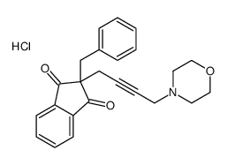 2-benzyl-2-(4-morpholin-4-ylbut-2-ynyl)indene-1,3-dione,hydrochloride Structure