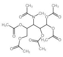 Ribose,3-deoxy-3-(N-methylacetamido)-, hydrate, 1,1,2,4,5-pentaacetate, D- (8CI) Structure