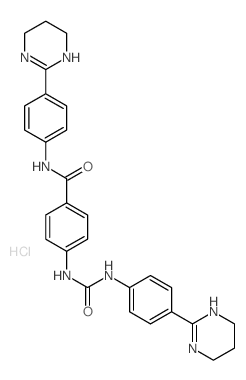 Benzamide,N-[4-(1,4,5,6-tetrahydro-2-pyrimidinyl)phenyl]-4-[[[[4-(1,4,5,6-tetrahydro-2-pyrimidinyl)phenyl]amino]carbonyl]amino]-,hydrochloride (1:2) picture