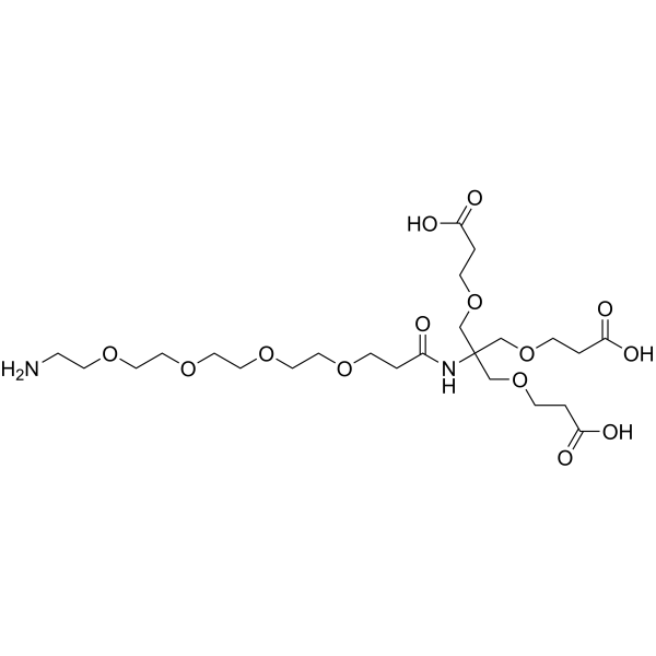 Amine-PEG4-amido-tri-(carboxyethoxymethyl)-methane结构式