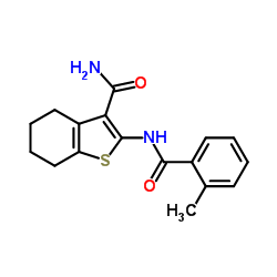 2-[(2-Methylbenzoyl)amino]-4,5,6,7-tetrahydro-1-benzothiophene-3-carboxamide结构式