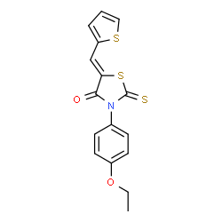 3-(4-ethoxyphenyl)-5-(2-thienylmethylene)-2-thioxo-1,3-thiazolidin-4-one structure