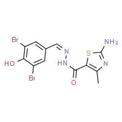 2-amino-N'-(3,5-dibromo-4-hydroxybenzylidene)-4-methyl-1,3-thiazole-5-carbohydrazide structure