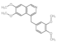 Isoquinoline,4-[(3,4-dimethoxyphenyl)methyl]- 6,7-dimethoxy- Structure