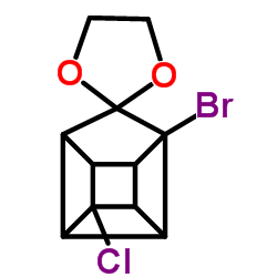 1'-Bromo-4'-chlorospiro[1,3-dioxolane-2,9'-pentacyclo[4.3.0.02,5.03,8.04,7]nonane]结构式