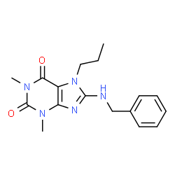 8-(benzylamino)-1,3-dimethyl-7-propyl-3,7-dihydro-1H-purine-2,6-dione structure