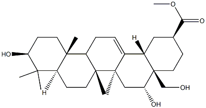 3β,16α,28-Trihydroxyolean-12-en-30-oic acid结构式