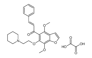 (E)-1-[4,7-dimethoxy-6-(2-piperidin-1-ium-1-ylethoxy)-1-benzofuran-5-yl]-3-phenylprop-2-en-1-one,2-hydroxy-2-oxoacetate结构式