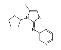 3-cyclopentyl-4-methyl-N-pyridin-3-yl-1,3-thiazol-2-imine结构式