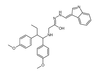 2-[1,2-bis(4-methoxyphenyl)butylamino]-N'-(indol-3-ylidenemethyl)acetohydrazide Structure