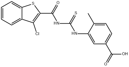 3-[[[[(3-chlorobenzo[b]thien-2-yl)carbonyl]amino]thioxomethyl]amino]-4-methyl-benzoic acid picture
