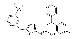 3-(4-fluorophenyl)-3-phenyl-N-[5-[[3-(trifluoromethyl)phenyl]methyl]-1,3-thiazol-2-yl]propanamide Structure