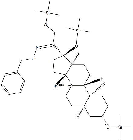 3β,17,21-Tris(trimethylsiloxy)-5β-pregnan-20-one O-benzyl oxime structure