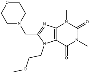 7-(2-methoxyethyl)-1,3-dimethyl-8-(morpholin-4-ylmethyl)purine-2,6-dione Structure