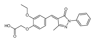 2-[2-ethoxy-4-[(3-methyl-5-oxo-1-phenylpyrazol-4-ylidene)methyl]phenoxy]acetic acid结构式