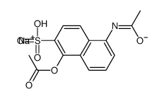 1-Acetoxy-5-acetylamino-2-naphthalenesulfonic acid sodium salt structure