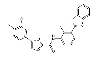 2-Furancarboxamide,N-[3-(2-benzoxazolyl)-2-methylphenyl]-5-(3-chloro-4-methylphenyl)-(9CI)结构式