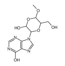 9-(3-hydroxy-6-hydroxymethyl-5-methoxy-[1,4]dioxan-2-yl)-1,9-dihydro-purin-6-one结构式