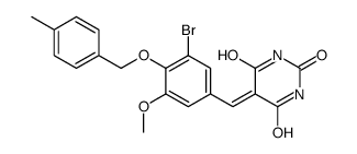 5-[[3-bromo-5-methoxy-4-[(4-methylphenyl)methoxy]phenyl]methylidene]-1,3-diazinane-2,4,6-trione Structure