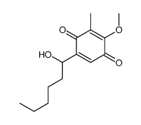 5-(1-hydroxyhexyl)-2-methoxy-3-methylcyclohexa-2,5-diene-1,4-dione结构式