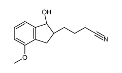 4-[(1S,2S)-1-hydroxy-4-methoxy-2,3-dihydro-1H-inden-2-yl]butanenitrile结构式