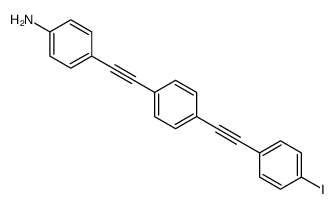4-[2-[4-[2-(4-iodophenyl)ethynyl]phenyl]ethynyl]aniline Structure