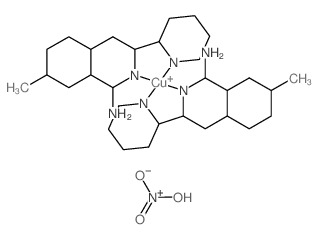 copper(+1) cation; dihydroxy-oxo-azanium; 7-methyl-3-(3,4,5,6-tetrahydro-2H-pyridin-2-yl)-3,4,4a,5,6,7,8,8a-octahydro-1H-isoquinolin-1-amine; 7-methyl-3-(3,4,5,6-tetrahydro-2H-pyridin-2-yl)-3,5-dihydr结构式