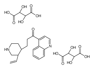 (2R,3R)-2,3-dihydroxybutanedioic acid,3-[(3R,4R)-3-ethenylpiperidin-4-yl]-1-quinolin-4-ylpropan-1-one Structure