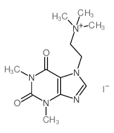 7H-Purine-7-ethanaminium,1,2,3,6-tetrahydro-N,N,N,1,3-pentamethyl-2,6-dioxo-, iodide (1:1)结构式