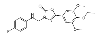 5-(4-ethoxy-3,5-dimethoxyphenyl)-3-[(4-fluoroanilino)methyl]-1,3,4-oxadiazol-2-one Structure
