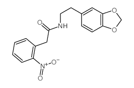 N-(2-benzo[1,3]dioxol-5-ylethyl)-2-(2-nitrophenyl)acetamide structure