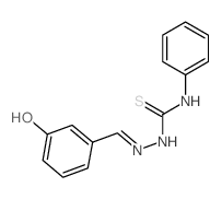 1-[(3-hydroxyphenyl)methylideneamino]-3-phenyl-thiourea结构式
