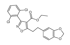 ethyl 5-(2-(benzo[d][1,3]dioxol-5-yl)ethyl)-3-(2,6-dichlorophenyl)isoxazole-4-carboxylate结构式