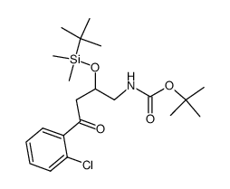 [2-(tert-butyl-dimethyl-silanyloxy)-4-(2-chloro-phenyl)-4-oxo-butyl]-carbamic acid tert-butyl ester结构式