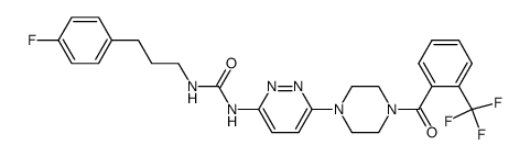 1-[3-(4-fluorophenyl)propyl]-3-{6-[4-(2-trifluoromethylbenzoyl)piperazin-1-yl]pyridazin-3-yl}urea Structure